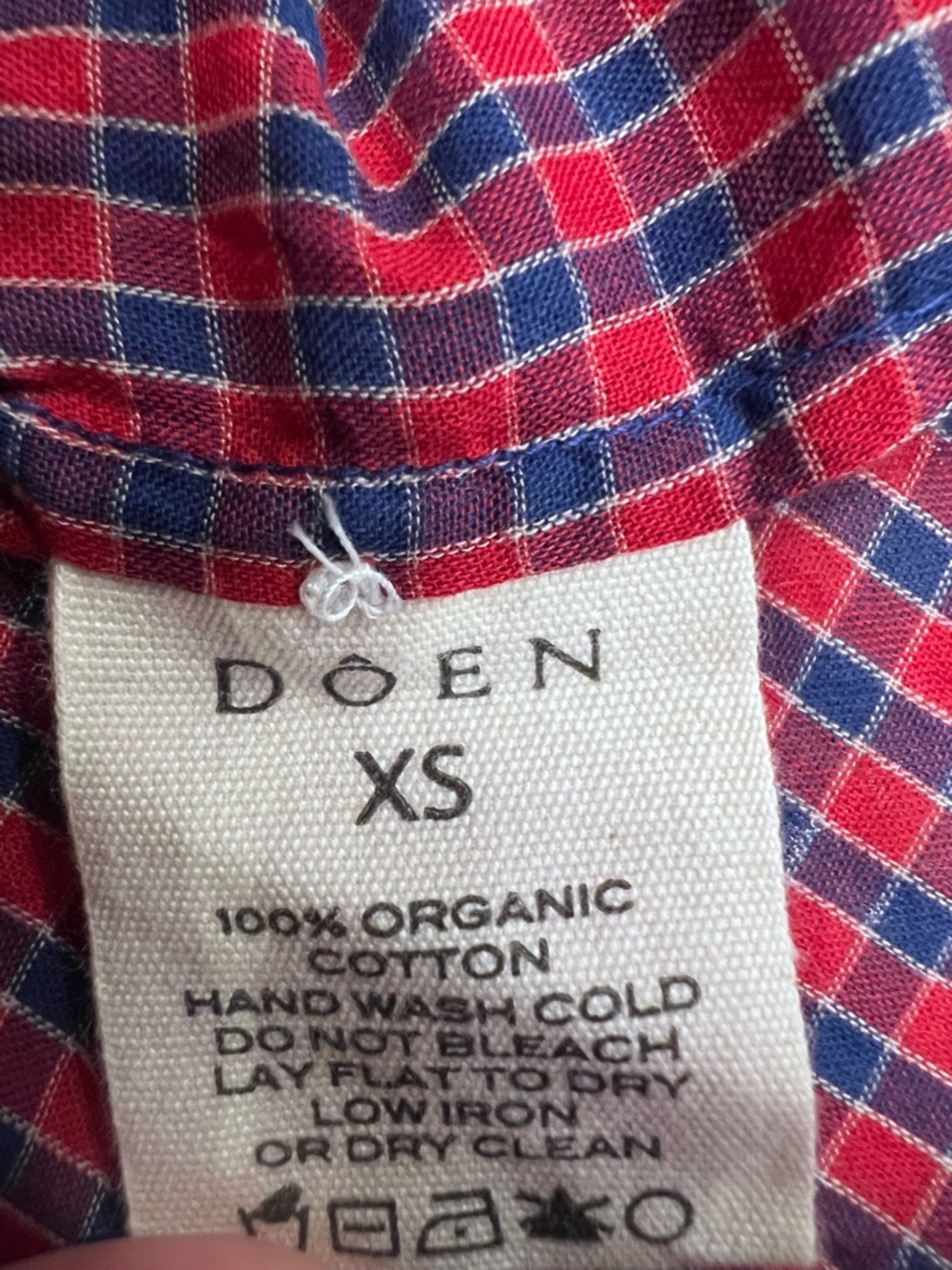 Doen Women's Red Jane Checked Cotton-voile Blouse - Picture 7 of 8